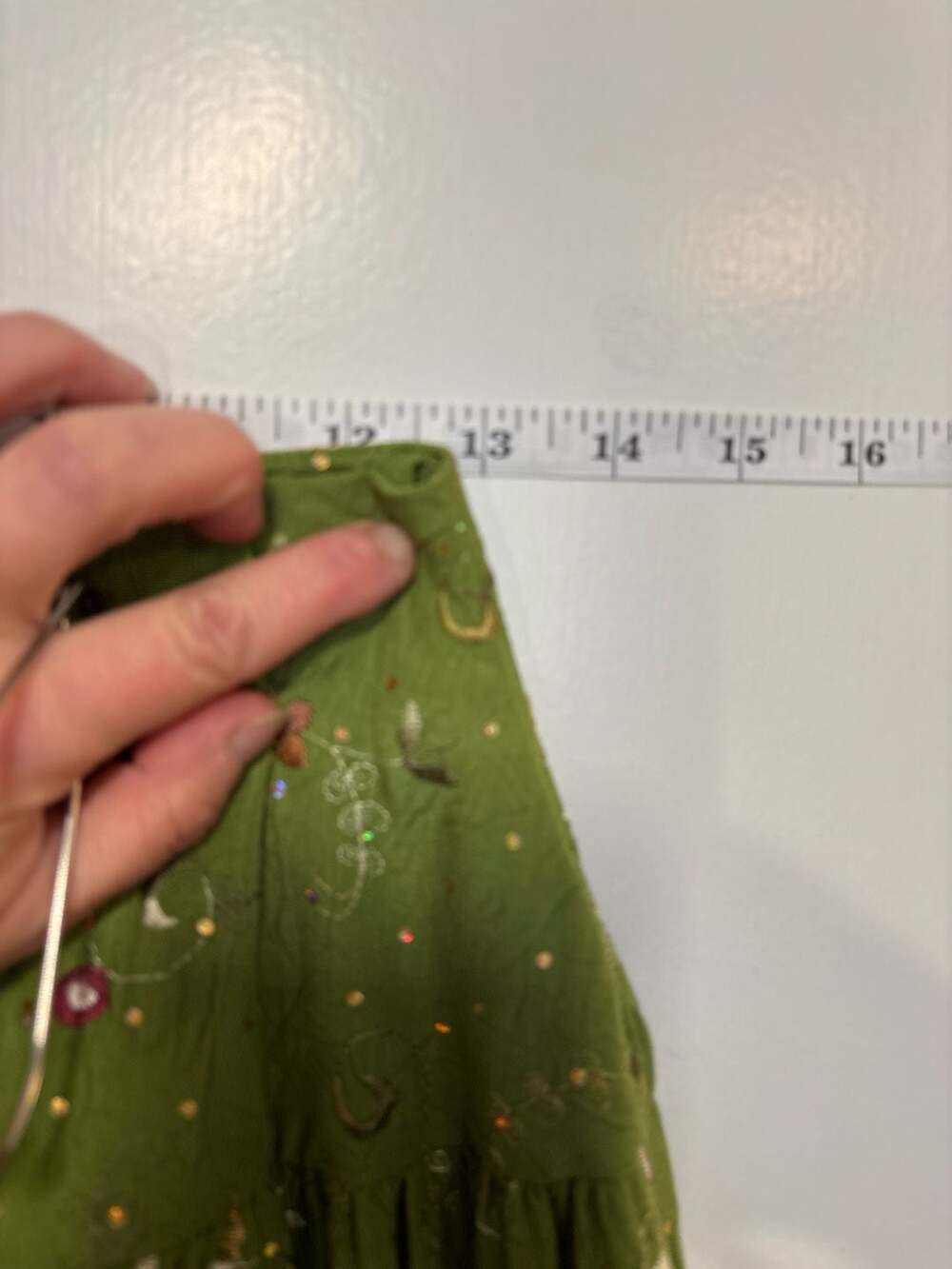 M1: Skirt small circle green floral dance dancing - Picture 4 of 7